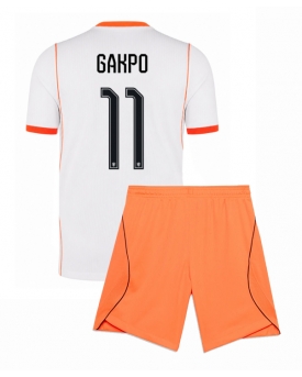 Billige Fotballdrakt Nederland Cody Gakpo #11 Replika Bortedraktsett Barn VM 2026 Kortermet (med bukser)